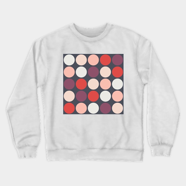 Colorful Polka Dots pattern on Dark Background Crewneck Sweatshirt by kallyfactory